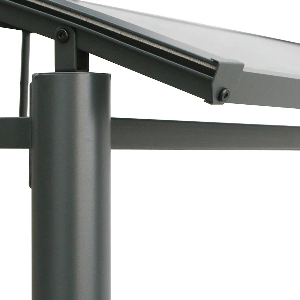 Gazebo | Pergolato Barbecue Ripiani Laterali Antracite 210x114x230 Acciaio