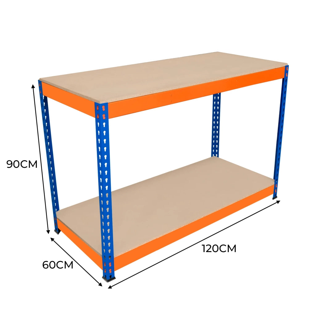 Banco da Lavoro a 2 Ripiani S-Rax - Postazione di lavoro 300kg - 120x60x90cm