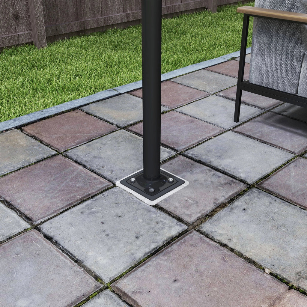 Supporto parasol rettangolare in metallo per esterno ¨C Zephmum ¨C 16.5x16.5x40 cm grigio antracite