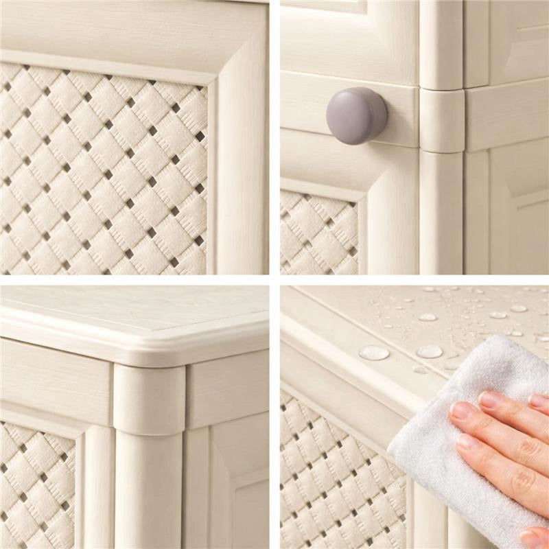 ARMADIO 2 MODULI ANGORA 79X43X85,5 CM CON ANTA TRAFORATA – MOBILE CONTENITORE DECORATIVO PER ZONA LIVING E INGRESSO