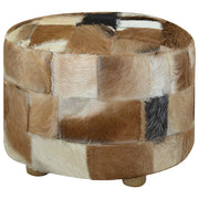 Pouf Rotondo in Pelle di Capra 50x50x45 cm 244548