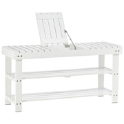 Scarpiera in Legno con Ripiano e Compartimento Nascosto ¨C Zephmum ¨C 90x29x45 Bianco