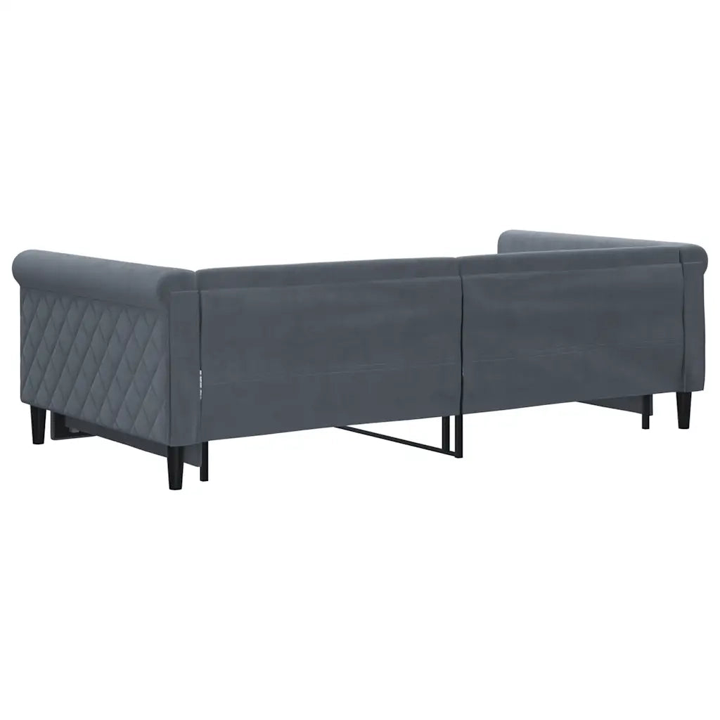 Divano Letto con Letto Estraibile-Sofa Letto-Daybed Grigio Scuro 100x200 Velluto 722638