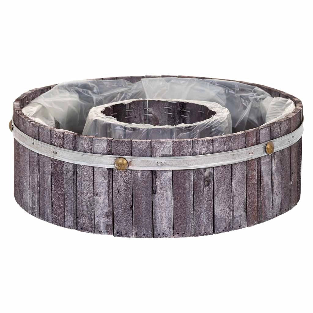 Cestino tondo in legno grigio 40x40x12h