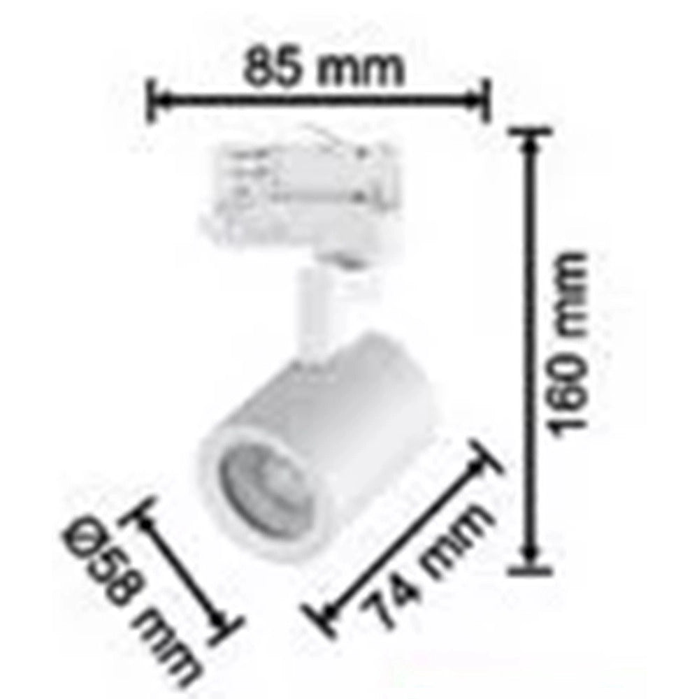 Trade Shop - Faretto Lampada Portafaretto Per Binario Trifase Direzionabile Attacco Gu10 Ip20 Tr8801 -