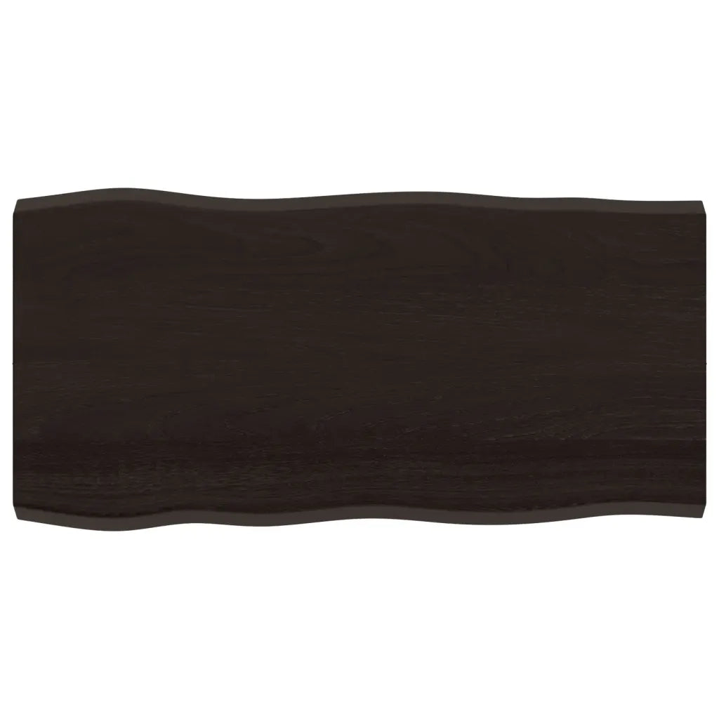 Piano Tavolo Marrone Scuro 100x50x(2-4)cm Rovere Non Trattatocod mxl 119643