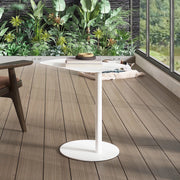 Tavolino Laterale da Divano Nastätten Metallo Piano Trapezoidale - Bianco [en.casa]
