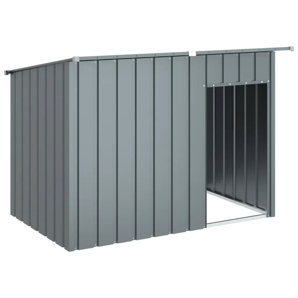 Casetta Cani con Tetto Antracite 153x91x110 cm Acciaio Zincatocod mxl 90061