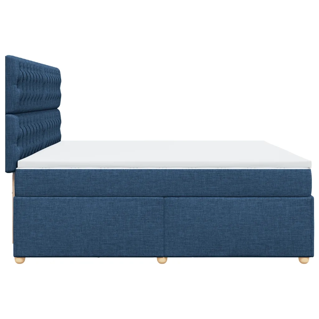 Giroletto a Molle con Materasso Blu 200x200 cm in Tessuto