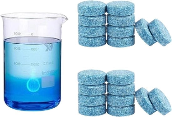 Pulitura Concentrata per Parabrezza 40L - Tabletta per Pulizia Parabrezza - Auto Estate - Pulizia Effettiva - Ambientalmente Predisposto - Economica - Pulizia con Acqua - Concentrato per Parabrezza.
