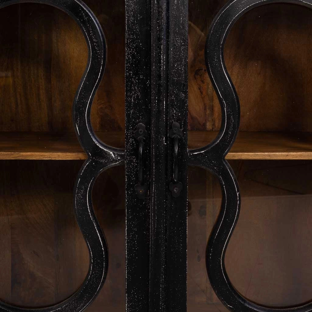 Credenza in legno nero 193x38x96h