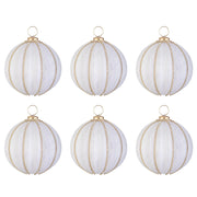 Palline di Natale in Vetro Bianco Opaco con Strass Ballsy Diametro: 85 mm