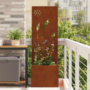 Schermo per privacy in giardino Traforo Ruggine 50 x 150 cm 876433