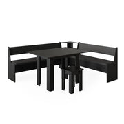 Vicco Gruppo panca ad angolo Nero 180 x 41.5 cm con tavolo