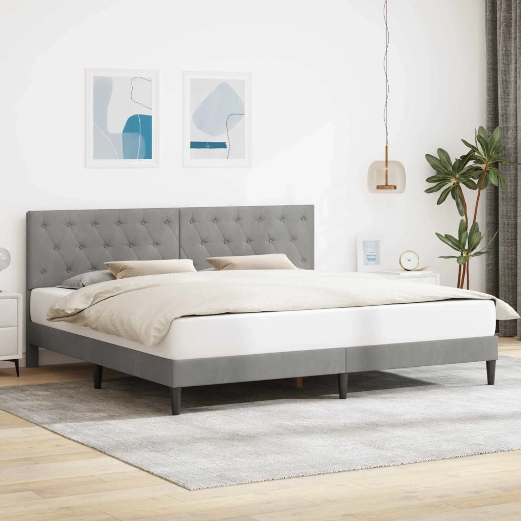 Struttura del letto Grigio Chiaro 200 x 200 cm Velluto