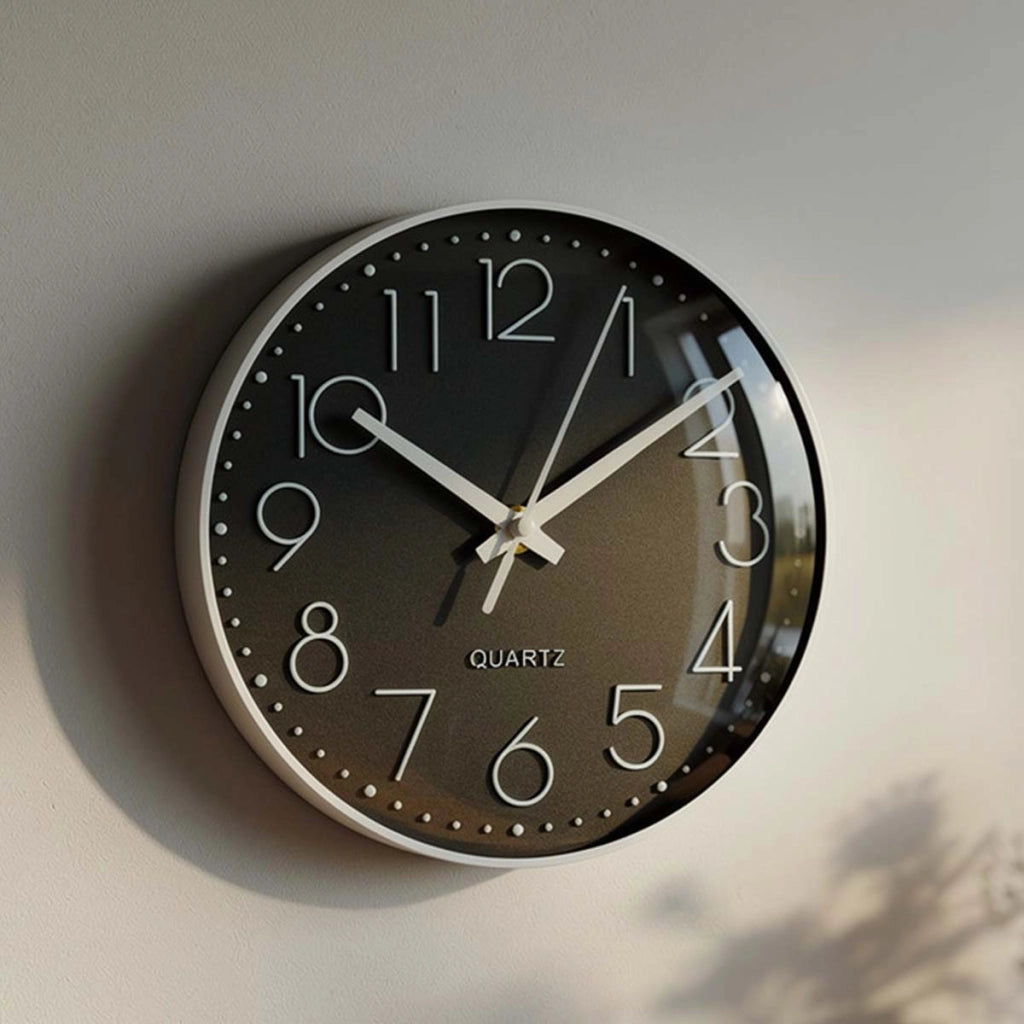 Orologio da parete silenzioso moderno da 21 cm per ufficio o soggiorno Nero Avizar