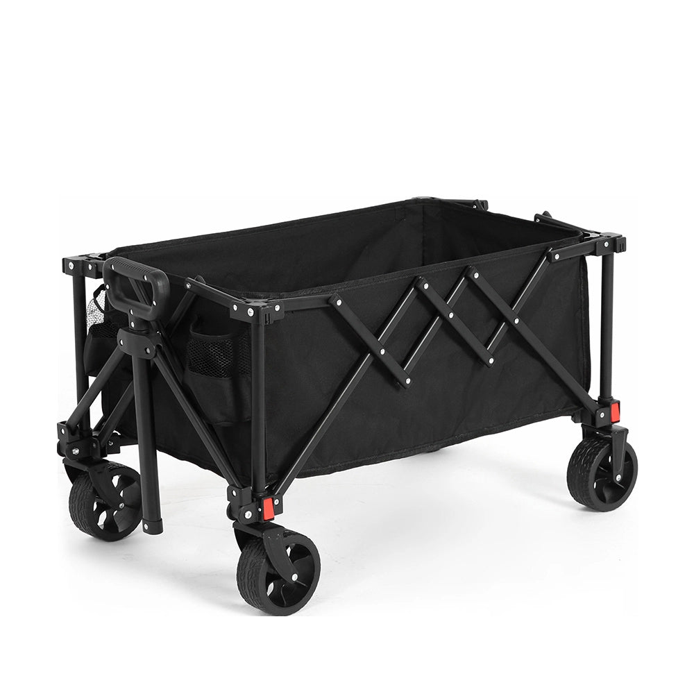 Carrello pieghevole robusto - Xylo - Nero - Ruote tutto terreno manico regolabile