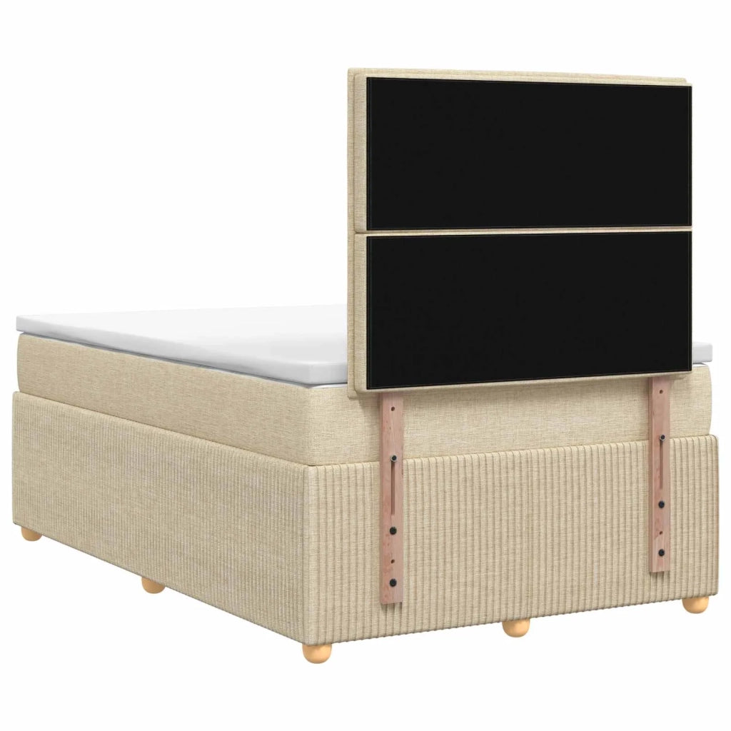 Letto box spring con materasso Crema 120 x 190 cm Tessuto 3454345