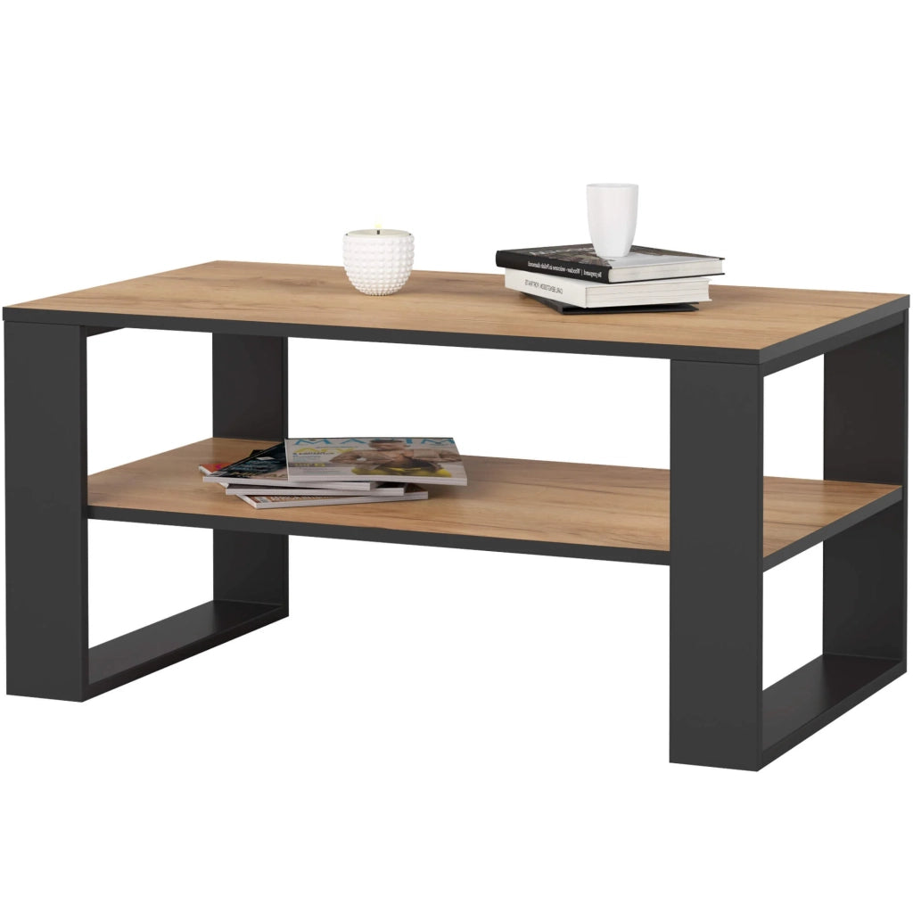 Tavolino da caffè AKORD ALEX Quercia Craft 92 cm gambe Nere 92x53x45 cm