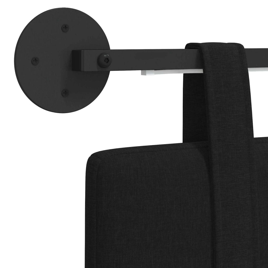 Testiera sospesa Con luce LED Nero Tessuto