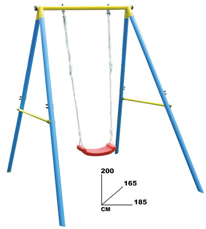 Altalena da Giardino 1 Posti 200x165x185 cm in Acciaio Garden