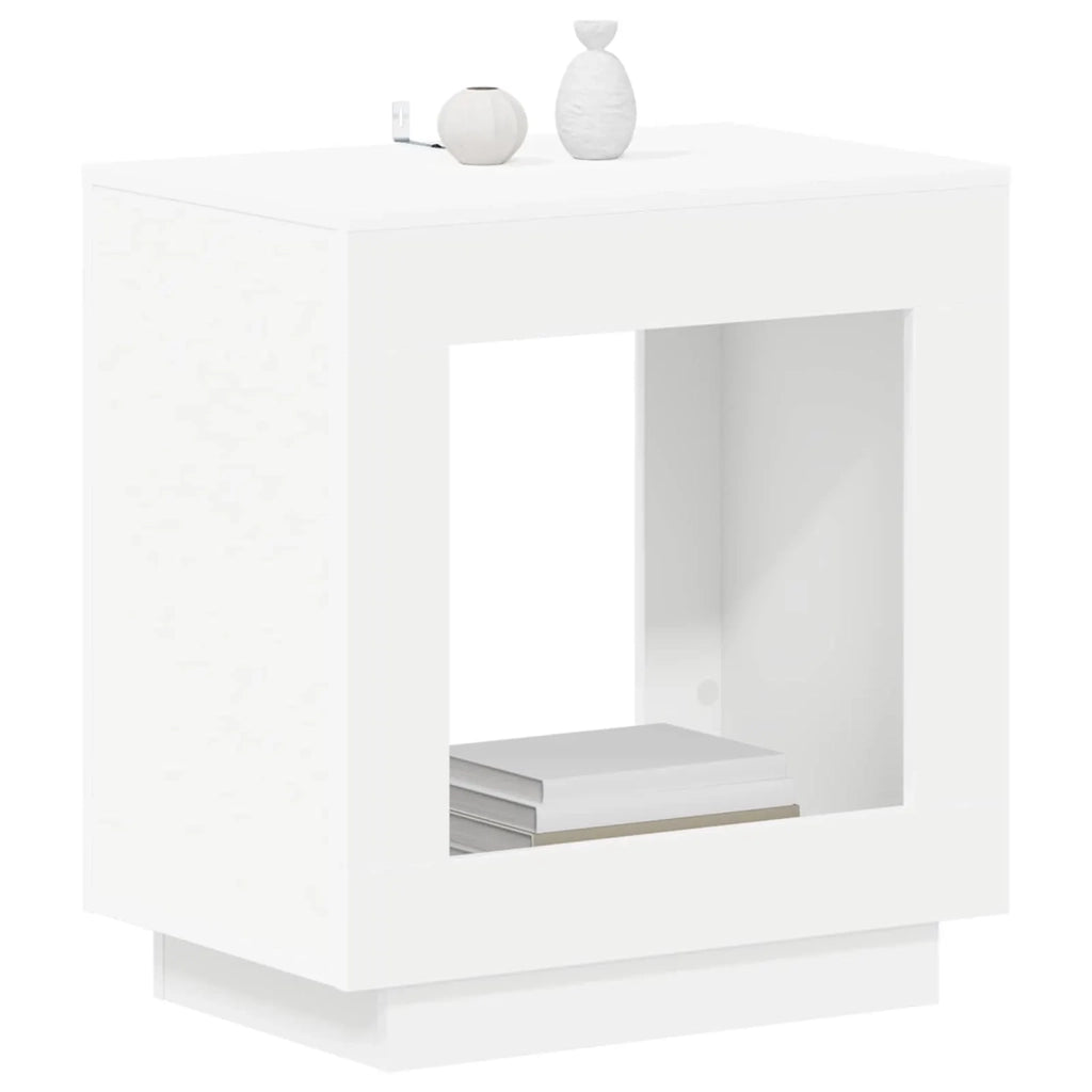 Tavolo laterale Bianco 60 x 40 x 65 cm Legno ingegnerizzato