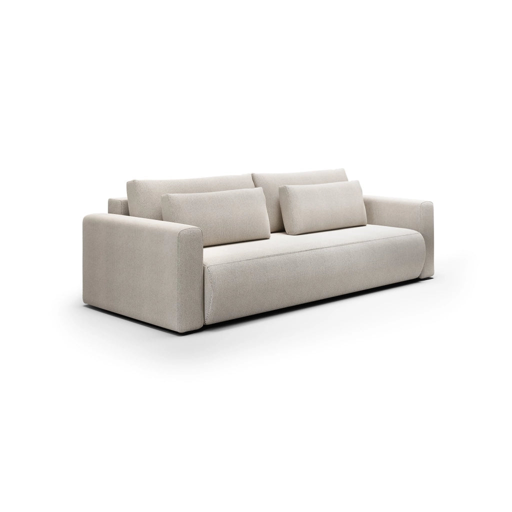 Erbezzo, Divano Letto 2 Posti Contenitore, 240x105 cm Bianco