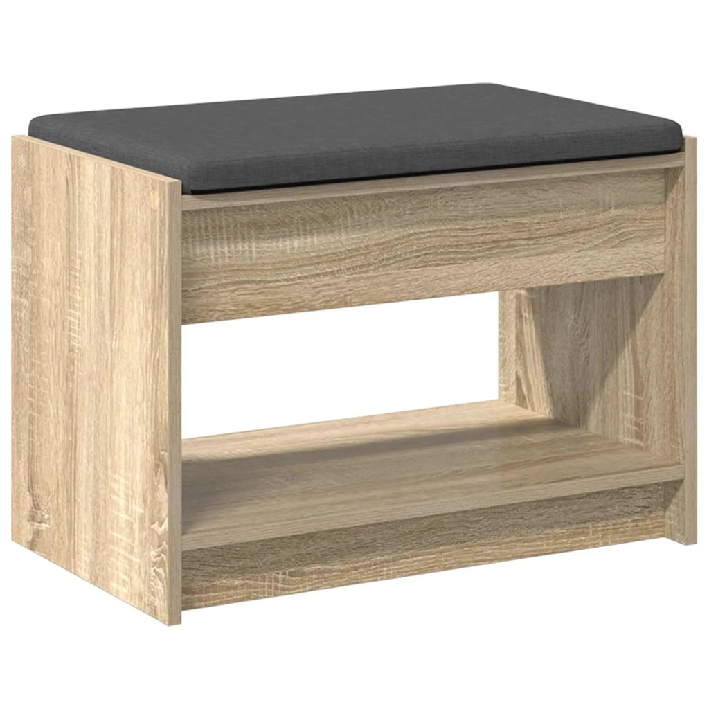 Panca per ingresso con cuscino Rovere Sonoma 63 x 38 x 45 cm