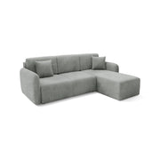 Ranco, Divano Letto con Penisola Contenitore, 245x185 cm Grigio