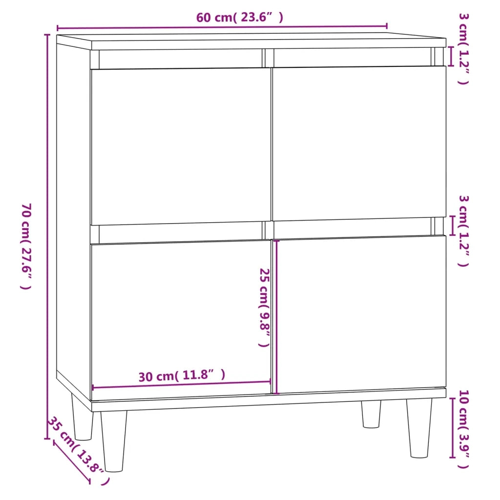 Credenza Grigio Cemento 60x35x70 cm in Legno Multistrato 821160