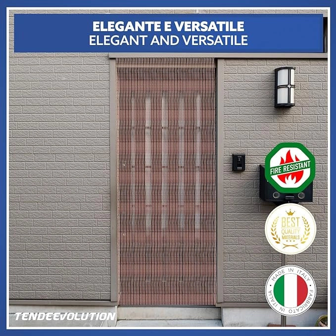 Tenda Antimosche Modello Filo in PVC, Plastica Multicolor | Largh. 0,80m x Alt. 2m | Protezione Insetti, Porta, Esterno, Interno