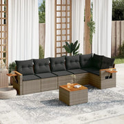 Set Divani da Giardino 7 pz con Cuscini Grigio in Polyrattancod mxl 88308