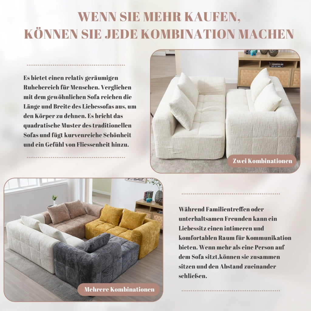 DIVANO Chaise Lounge 158x90x60 cm in Chenille Beige
