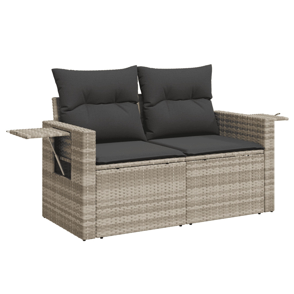 Set Divano da Giardino 9pz con Cuscini Grigio Chiaro Polyrattan 3263908