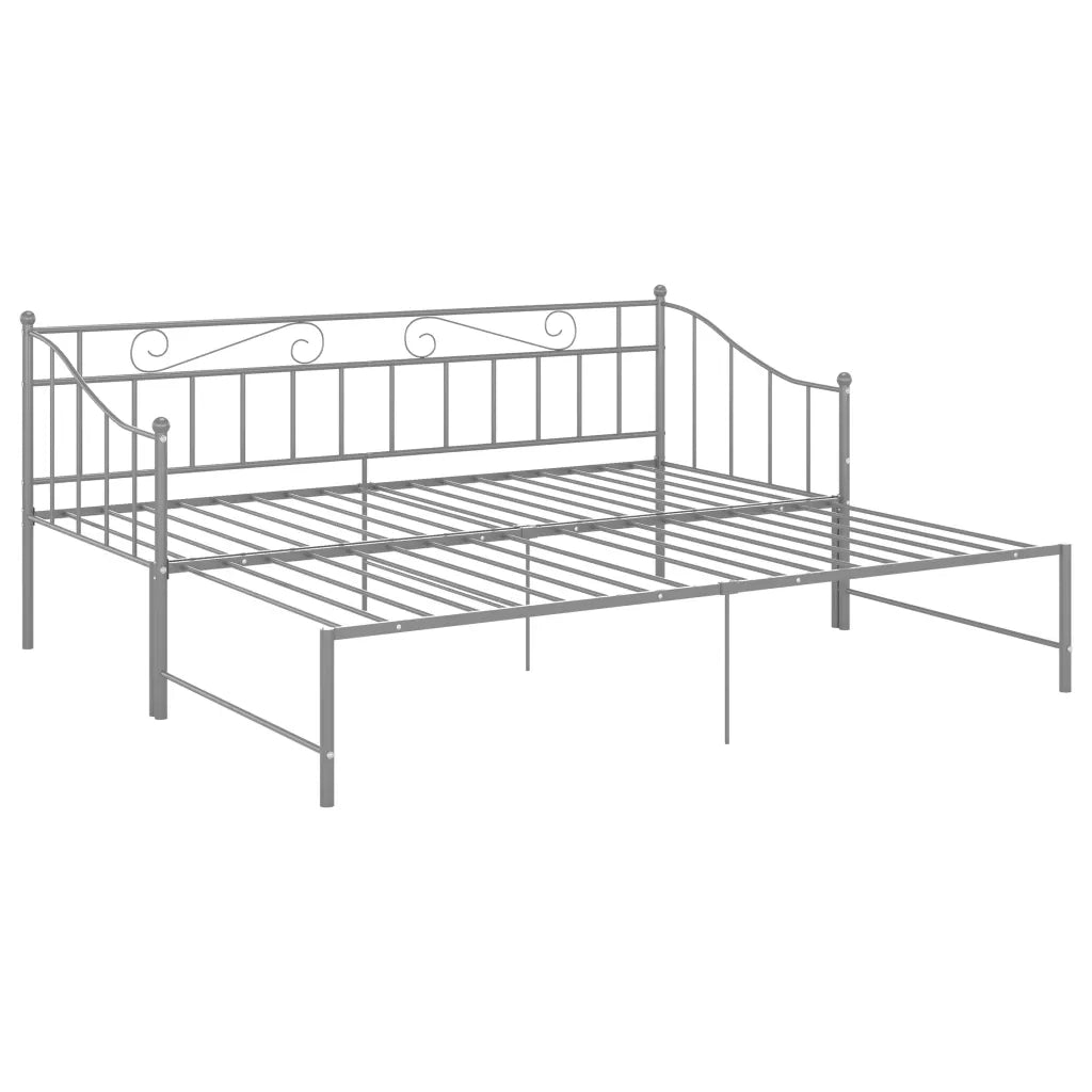 Telaio Divano Letto Estraibile Grigio in Metallo 90x200 cm 324778