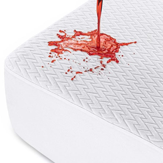 Matrasbeschermer Waterdicht Zigzag Ontwerp Ademend Hoeslakenstijl 90 x 190 x 30 cm Matrashoes con Naden Professionali Finiti