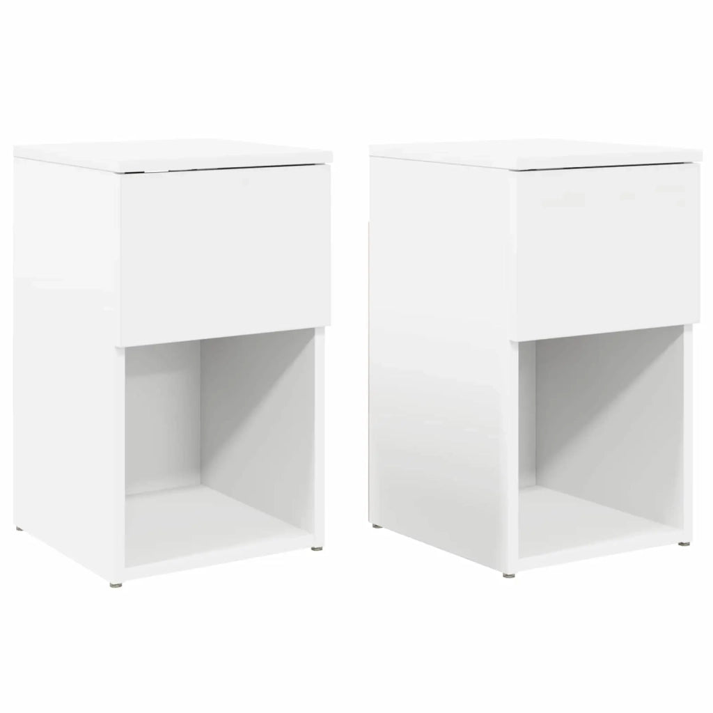 Armadietto per letto 2 pz Bianco 29 x 31,5 x 49 cm CFW6544498
