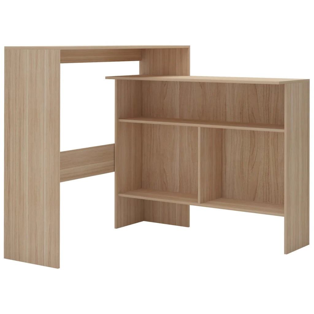 Tavolo alto da bar/bistrot con 2 piani in rovere 130 cm marrone 0902038