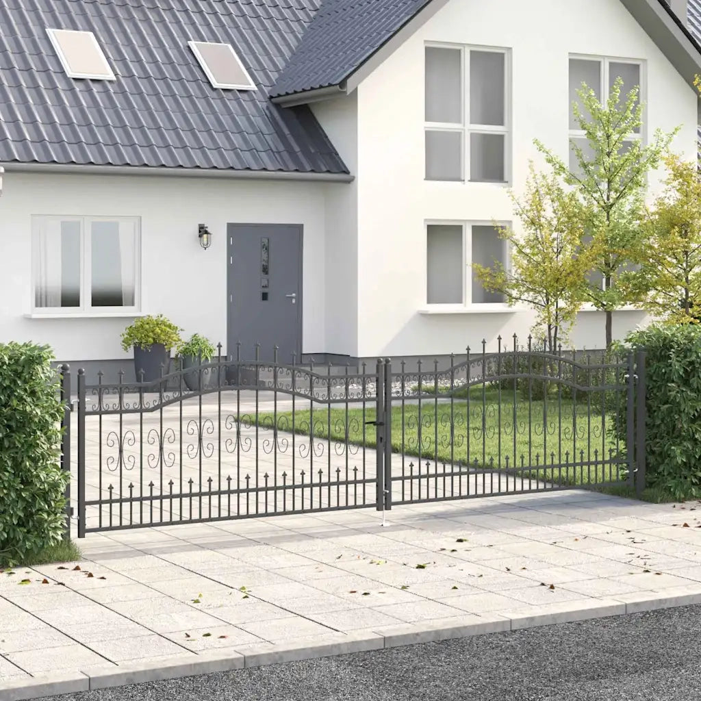 Cancello con Punta a Lancia KAMPEN 404 x 100 cm Acciaio Grigio