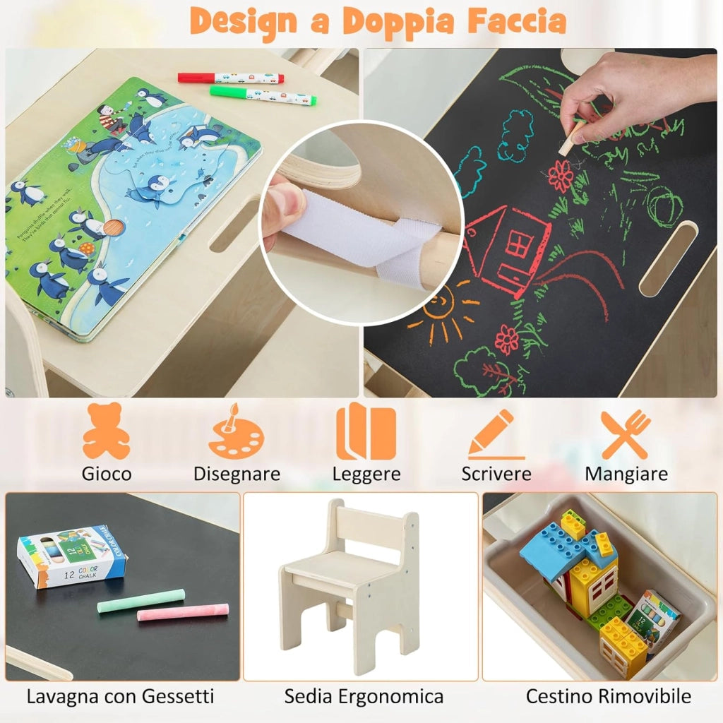 Tenda da Gioco per Bambini in Legno con Tappetino, 6 in 1 Capanna per Bambini Rimovibile per Interni, Casetta Tenda per Bambini, Regalo di Compleanno di Natale (Grigio 98 x 131 x 113 cm)