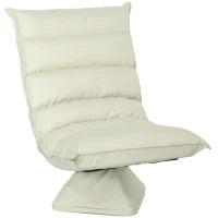 Poltrona in Tessuto Imbottita Girevole a 360° e Reclinabile a 3 Livelli 62x70x95cm, Beige