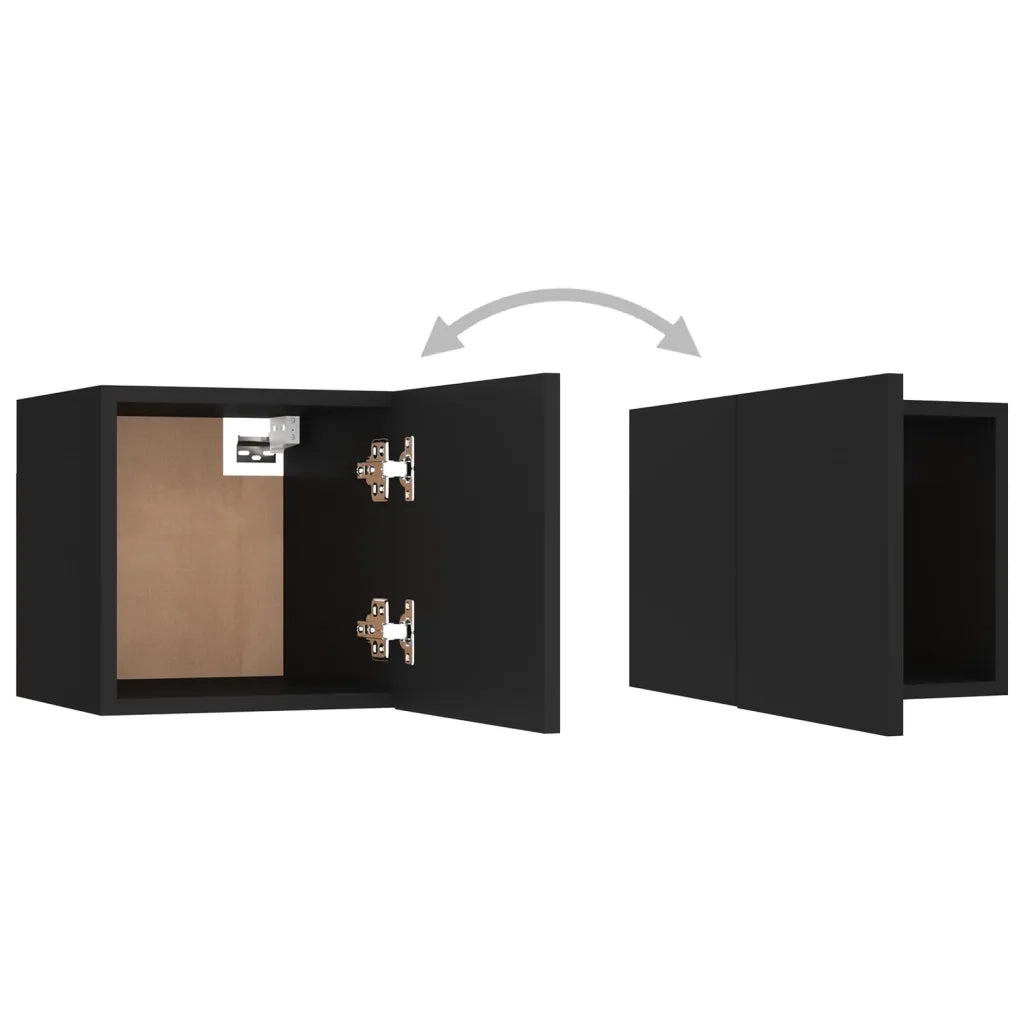 Set di 2 Comodini | Armadio da Notte | Mobiletto da notte Neri 30,5x30x30 cm in Truciolato