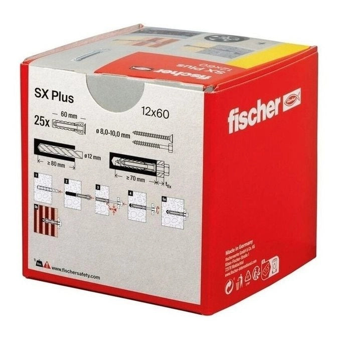 Fischer 568012 ancoraggio a vite e tassello 25 pz Tassello di espansione 60 mm