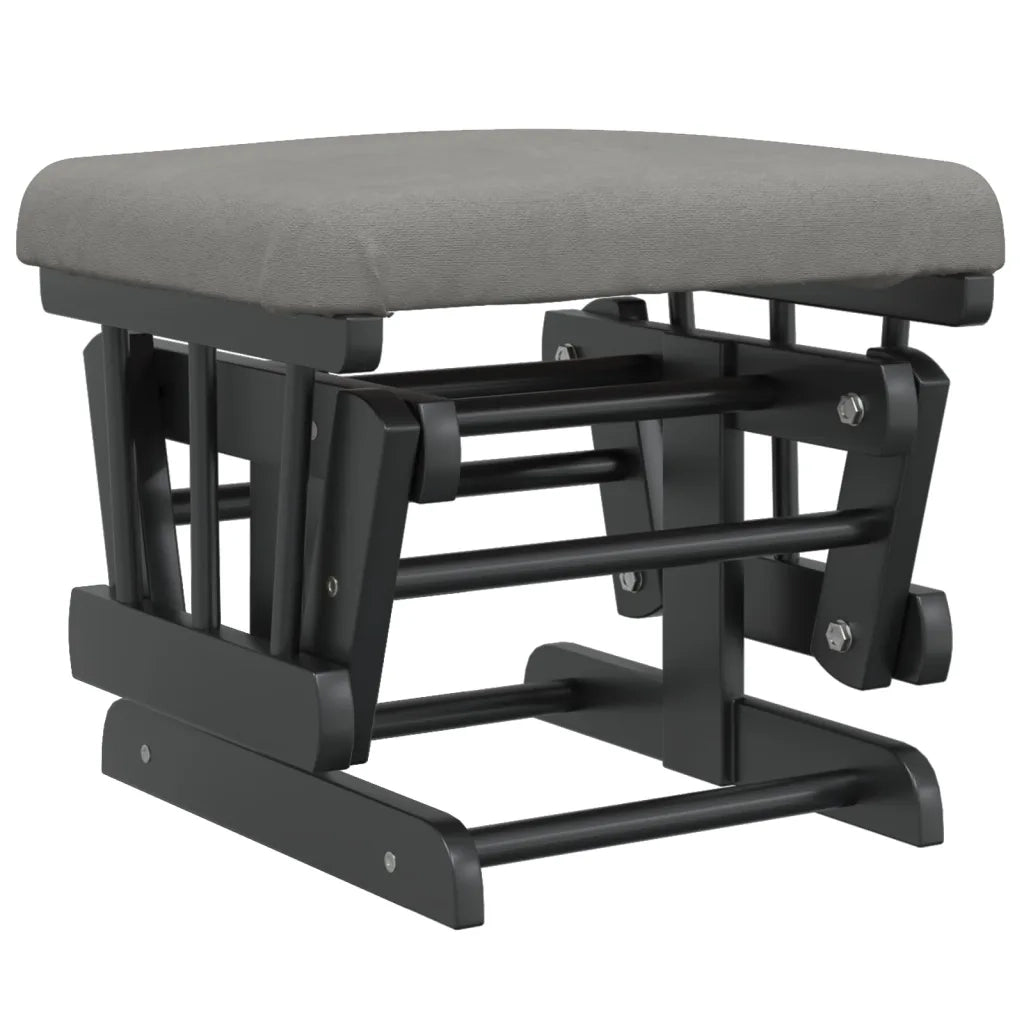 Poltrona Glider con Sgabello-Sedia a dondolo Grigio Chiaro in Tessuto 984193
