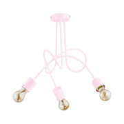 Plafoniera cameretta rosa metallo TANGO 3 luci E27 Alfa
