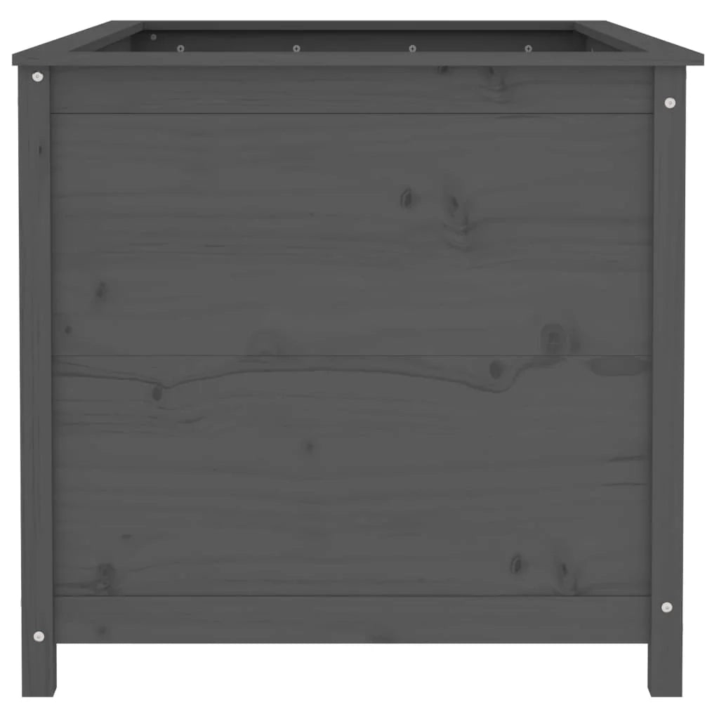 Fioriera rialzata per piante e fiori adatta a terrazze e giardini 119,5 x 82,5 x 78 cm legno di pino massiccio grigio 02_0039333