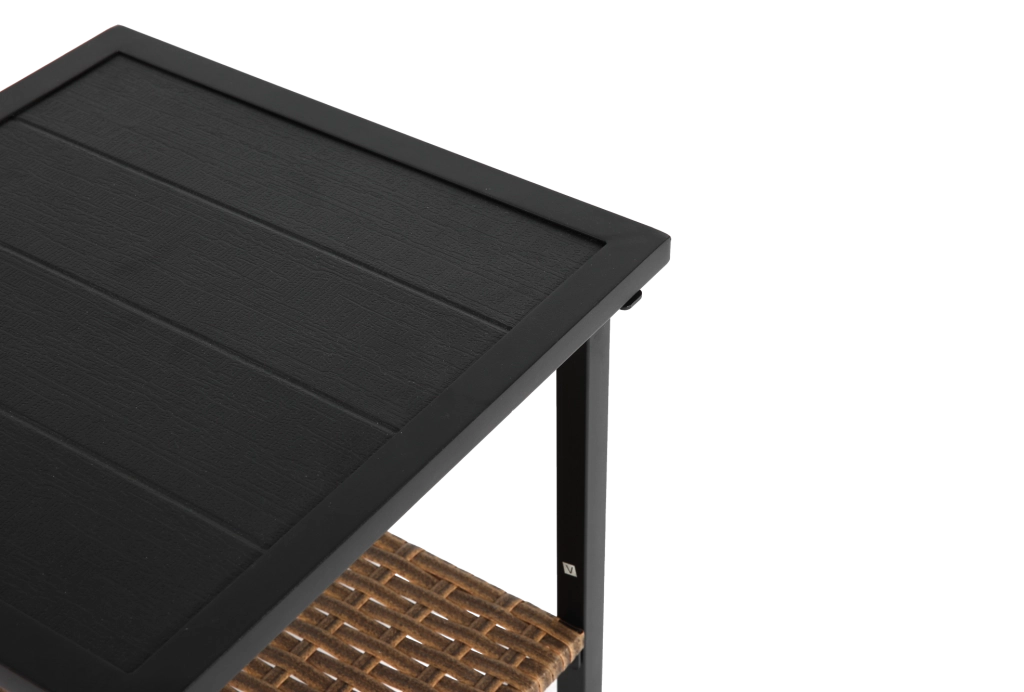 Set da esterno 3 pezzi con 2 poltrone a dondolo girevoli 360° e tavolino; rattan PE marrone/grigio
