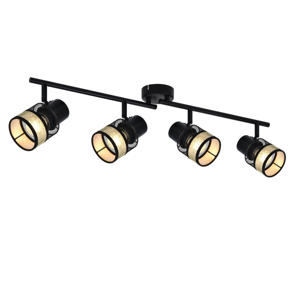 ZMH Lampada da soffitto plafoniera metallo E27 max 25W nero retrò orientabile 330° per soggiorno