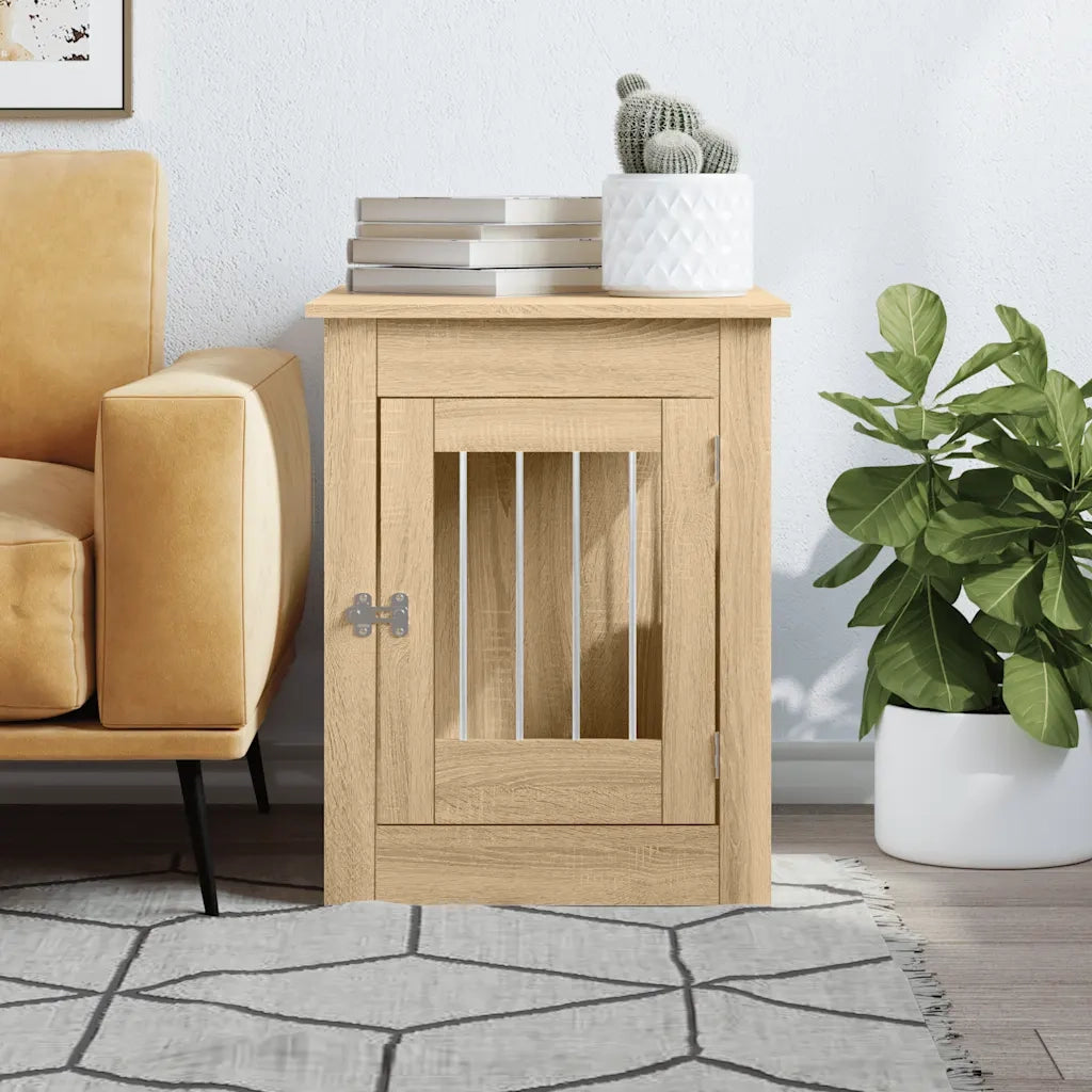 vidaXL Gabbia Cani da Arredamento Rovere Sonoma 55x80x68cm Multistrato