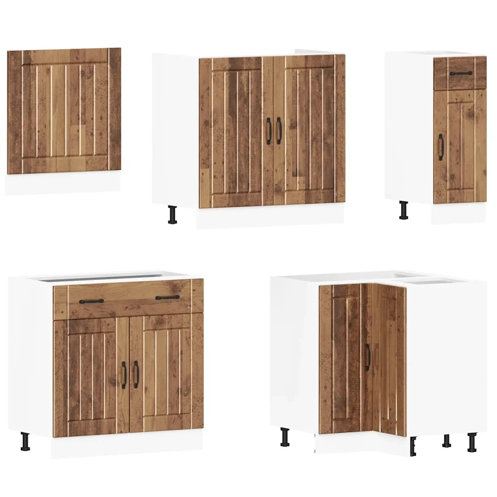 Set Mobili da Cucina 11 pz Lucca Legno Antico in Truciolato